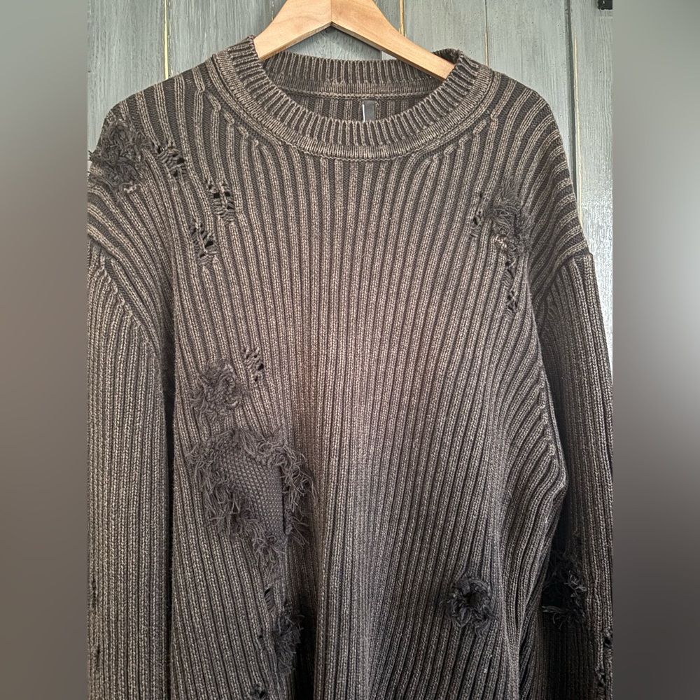 UNDERWATER Wasteland RIPPED Sweater Charcoal //Distressed Sweater Sz L NWT - Picture 6 of 16